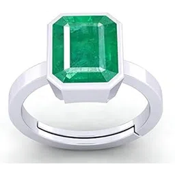 lmdlachama 6.25 Ratti Natural Emerald Colmbian Quality Unheated Untreatet Panna Panchdhatu Adjustable Rashi Ratan Silver Plating Ring for Astrological Purpose Men & Women-picture-28