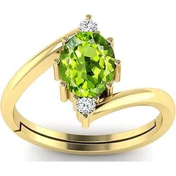 lmdprajapatis 3.25 Ratti Certified Natural Green Peridot Gemstone Gold Plated Adjustable Ring/Anguthi for Men and Women Colour_Greenish-02-picture-24