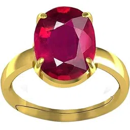 lmdprajapatis Natural Certified 12.25 Ratti Ruby/Manik Panchdhatu Gold Plated Birthstone/Rashi Ratan Adjustable Ring for Men & Women (Red)-picture-37