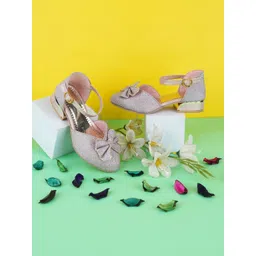 LMG Lifestyle Girls Textured Party Block Pumps with Bows-picture-52