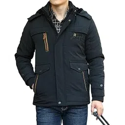l'monte Imported Men's Winter wear Casual Fleece Lining Parka Jackets with Detachable Hood for Men-picture-33