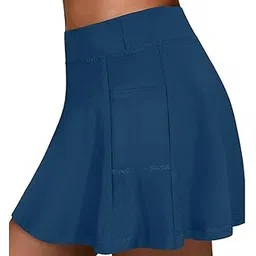 lnrueg Skirt Simple Fashion Breathable Tennis Skort Soft Lightweight Causal Ruffle Breathable Fashion High Waist Simple Workout Skort Golf Skort Exercise Skort for Women-picture-28