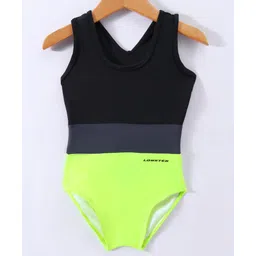 LOBSTER  Sleeveless V Cut Swimsuit with Text Print - Black-picture-18