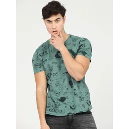 LOCOMOTIVE Men Graphic Printed Round Neck Cotton Slim Fit T-shirt-picture-14