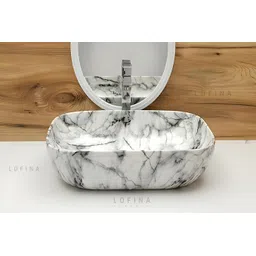 lofina ceramic Premium Designer Table Top Counter Top Wash Basin Ceramic Wash Basin DSM 1003 (L45XW32.5XH12.5 Cm) Counter top Ceramic Wash Basin Table Top Basin Table Top Basin-picture-10