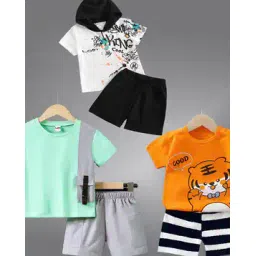 lofn Pack of 3 Boy Graphic Print T-Shirts & Shorts-picture-42