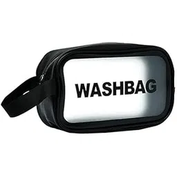 Logicmart Clear Travel Toiletries Bag Waterproof Cosmetic Makeup Wash Bags Transparent Zipper Makeup Bag Kit Jewelry Pouch Portable Carry Pouch for Women and Men (Small, Black)-picture-54