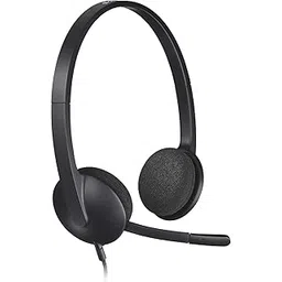 Logitech H340 Stereo Wired Over Ear Headphones With Mic With Noise-Cancelling, Usb, Pc/Mac/Laptop - Black-image-1