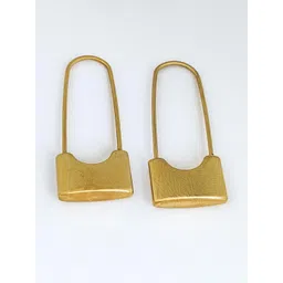 LOLO LePA Gold-Toned Safety Pin Shaped Earrings-picture-18