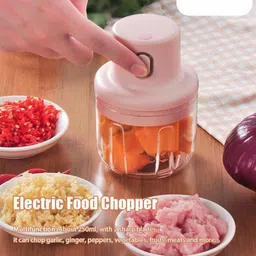 Electric Chopper Wireless 250ml Mini Garlic Chopper Electric Vegetable & Fruit Chopper-image-14