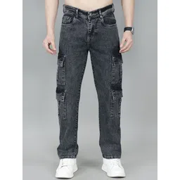 London Hills Men Comfort Regular Fit Mid-Rise Mildly Distressed Cotton Jeans-picture-15