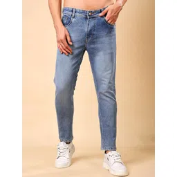 London Hills Men Pop Slim Fit Mid-Rise Low Distress Light Fade Acid Wash Jeans-picture-16