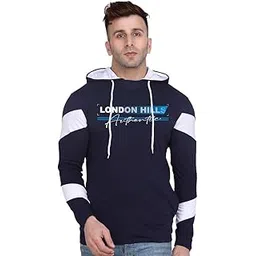 london hills Men's Regular Fit Printed Full Sleeve Cotton Blend Hooded T-Shirt-picture-50
