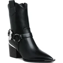 london rag Diamante Embellished Pin Buckle Boots For Women-picture-18