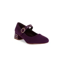 London Rag Embellished Block Pumps with Buckles-picture-40