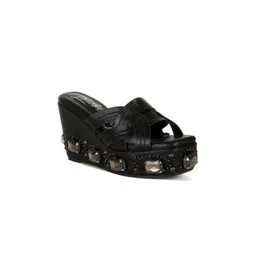 London Rag Embellished Wedge Peep Toes with Laser Cuts-picture-25
