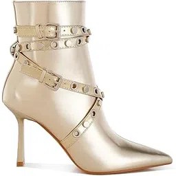 london rag Eyelets & Studs Harness Ankle Boots-picture-33