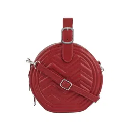 London Rag Red Round Quilted Small Sling Handbag-picture-45