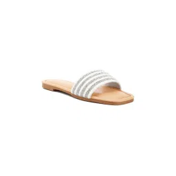 London Rag Striped Slip On White Flats-picture-20