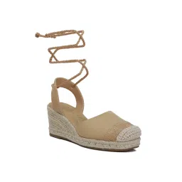 London Rag Tan Lace-Up Crochet Espadrille Wedges-picture-18