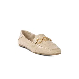 London Rag Women Cream-Coloured Croc Textured Loafers-picture-20