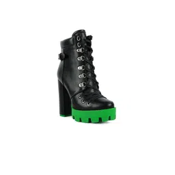 London Rag Women Cushion Collared Smart Casual Platform-Heeled Biker Boots-picture-21