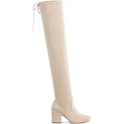 london rag Women Minimal Drawstring Detail Knee-High Boots-picture-14