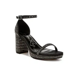 London Rag Women's Black Ankle Strap Sandals-picture-43