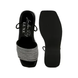 London Rag Women's Black Ankle Strap Sandals image 3