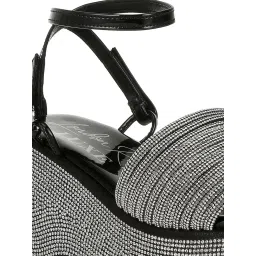 London Rag Women's Black Ankle Strap Sandals image 4