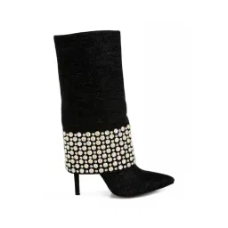 London Rag Women's Black Stiletto Booties-picture-30