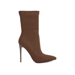 London Rag Women's Brown Stiletto Booties-picture-31