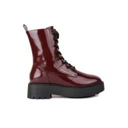 London Rag Women's Burgundy Derby Boots-picture-31