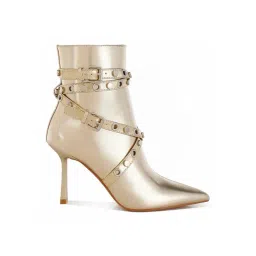 London Rag Women's Gold Stiletto Booties-picture-34