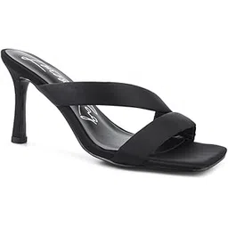 london rag Women's Purple Cross Strap Heels Slide Kids UK-picture-11