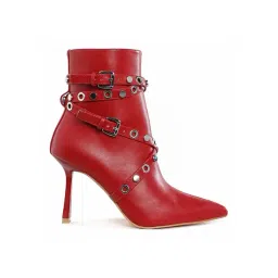 London Rag Women's Red Stiletto Booties-picture-21