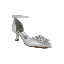 London Rag Women's Silver Ankle Strap Sandals-picture-18