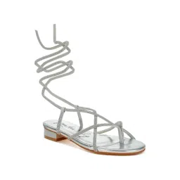 London Rag Women's Silver Ankle Strap Sandals-picture-27
