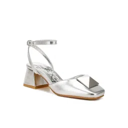 London Rag Women's Silver Ankle Strap Sandals-picture-29