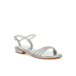 London Rag Women's Silver Ankle Strap Sandals-picture-31