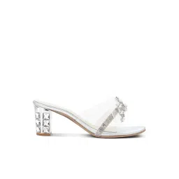 London Rag Women's Silver Clear Diamante Sandals-picture-43