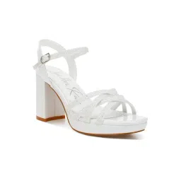 London Rag Women's White Ankle Strap Sandals-picture-30