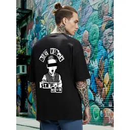 LONDON STREETS Men Printed Drop-Shoulder Sleeves T-shirt-picture-21