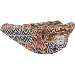 longing to buy Hemp Multicolor Chevron Pattern Fanny Pack, Waist Bag with Adjustable Belt, 40cm x 15cm x 10cm, Multiple Zippered Pockets, Boho Travel Pouch-picture-43