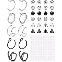 longita Fake Piercings Fake Lip Piercing Fake Lip Ring Fake Nose Ring Hoop Fake Snake Bites Fake Eyebrow Piercing Clip Lip Ring Fake Eyebrow Ring Fake Face Piercings Fake Peircings-picture-26