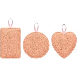 Loofah Bath Sponge Set – Pack of 3, Heart, Round & Rectangle Body Scrubbers | Gentle Exfoliating Loofah for Shower, Spa & Bath | Soft Body Cleanser For Men & Women-picture-48