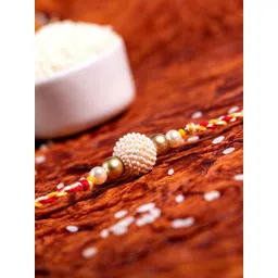 Look and Adorn Unisex White Thread Rakhi-picture-15