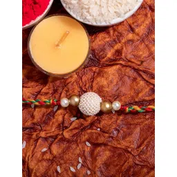 Look and Adorn Unisex White Thread Rakhi-picture-26