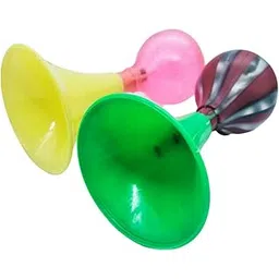 Look At Plastic Bike Bugle Squeeze Air Clown Horn Kids Bicycle Horn for Children Bike Pack of 2 Multi Colour-picture-26