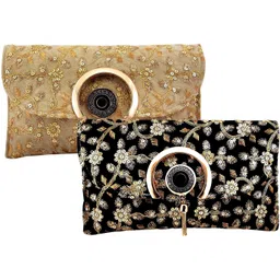 lookingfab Party Gold, Black Clutch - Regular Size-picture-16